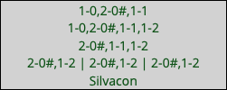 1-0,2-0#,1-1 1-0,2-0#,1-1,1-2 2-0#,1-1,1-2 2-0#,1-2 | 2-0#,1-2 | 2-0#,1-2 Silvacon